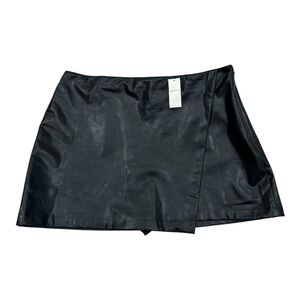 Abercrombie & Fitch Black Leather Skort/ Skirt NWT